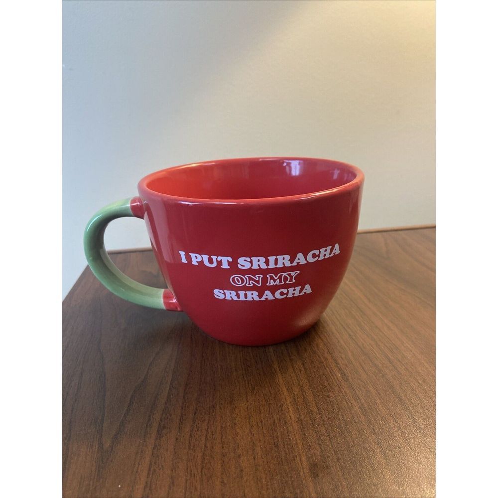 BIG Red I Put Sriracha On My Sriracha 24 Oz Huge Coffee Cup Mug HUY FONG FOODS - Picture 3 of 6